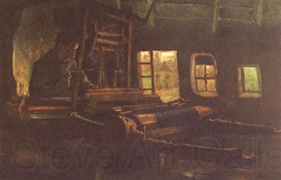 Vincent Van Gogh Weaver,Interior with Three Small Windows (nn04) Spain oil painting art